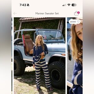 Striped Navy and Cream Pants